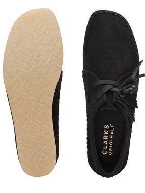 Clarks Weaver Black Suede Oxfords & Lace Ups Casual Shoes